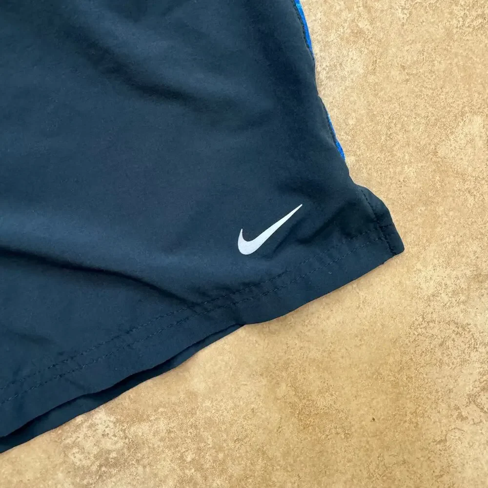 Nike Dri Fit Running Shorts Women’s Size Large Blue Built in Brief Gym Workout - Picture 6 of 10